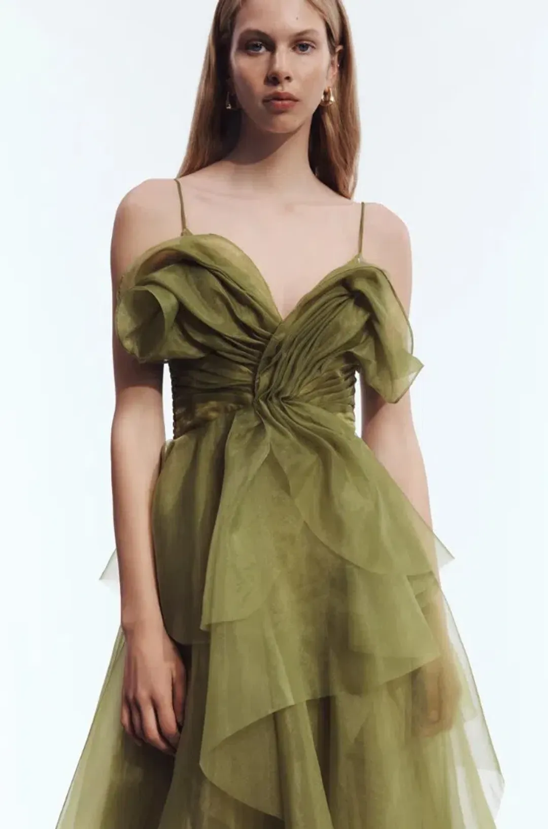 AJE Vionette Maxi Dress / Gown Avocado Size 8 for rent on The Volte - main image