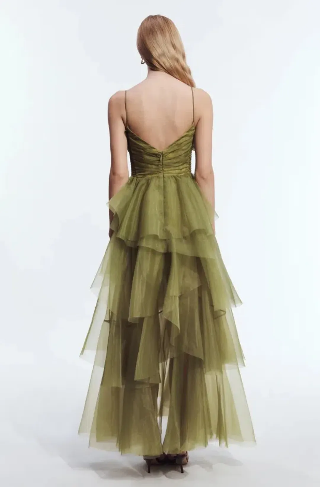 AJE Vionette Maxi Dress / Gown Avocado Size 8 for rent on The Volte - main image