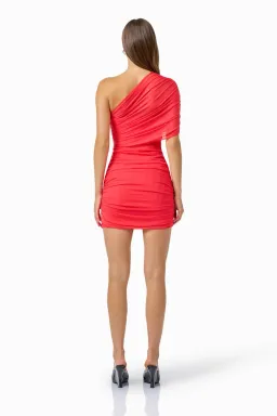 Elliatt Virella Asymmetrical Mini Dress Coral Red Size L / AU 12 for rent on The Volte - image 2
