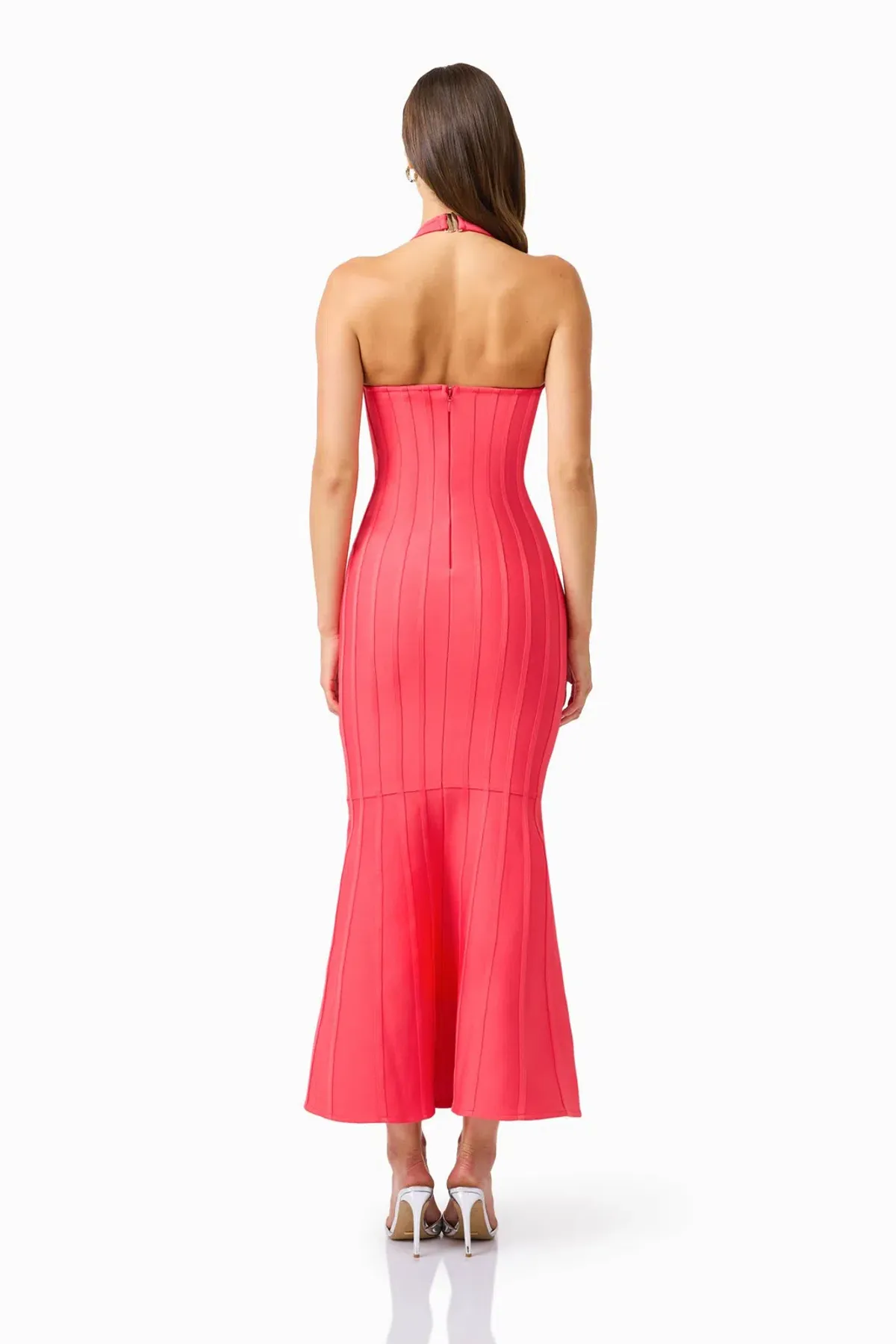 Elliatt Virella Bodycon Halter Gown Coral Red Size M / AU 10 - Image 2