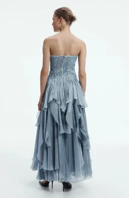 AJE Gleam Maxi Dress / Gown Metallic Blue Size 8 for rent on The Volte - image 3