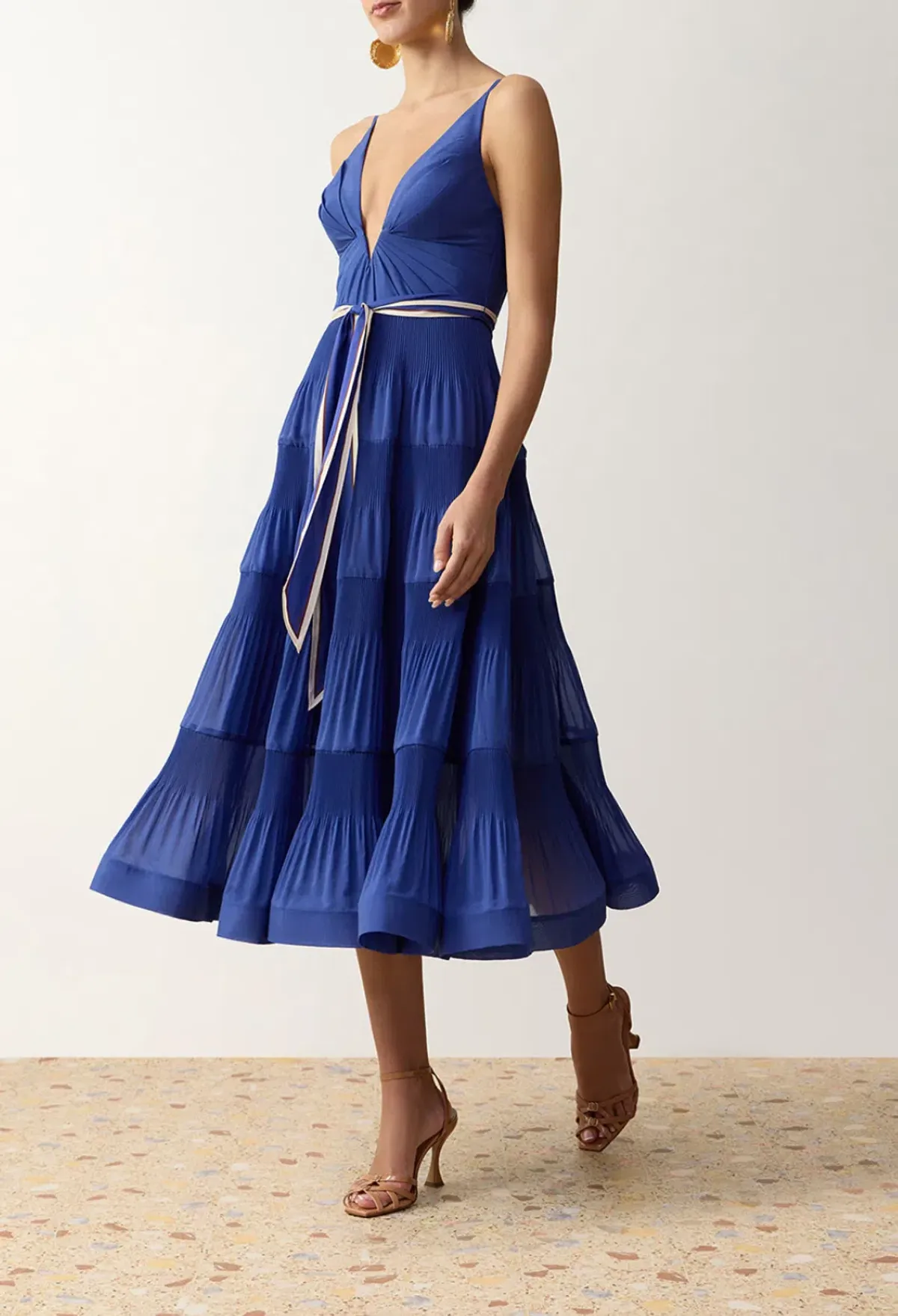 Zimmermann V Neck Pleated Midi - Image 3