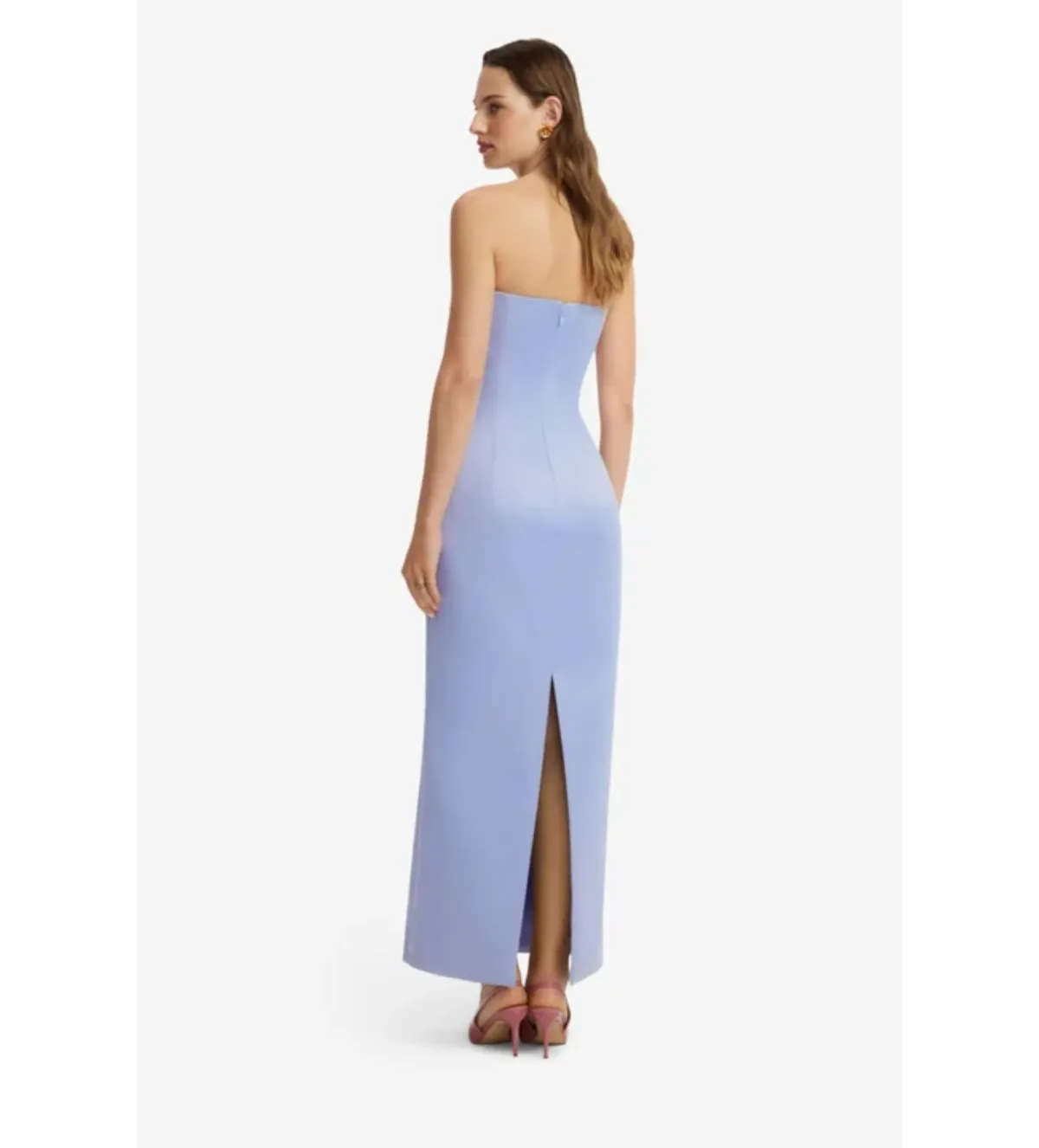 Leo Lin Rayna Embroidered Bustier Maxi Dress in Rose in Perinwinkle Size AU12 - Image 3