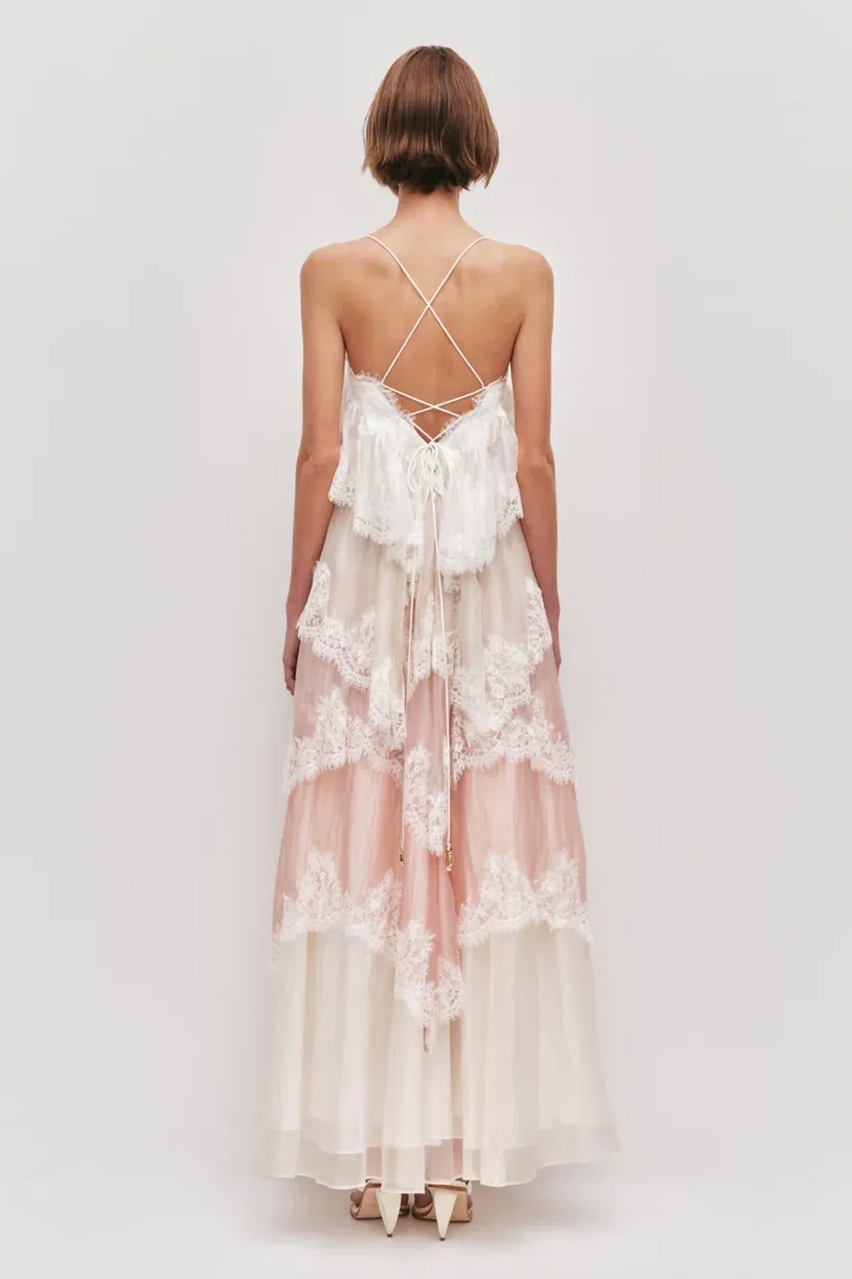Brand New🩷 Aje Ophelia Lace Gown Size 12 in Multi Pink & Ivory 🩷 - Image 8