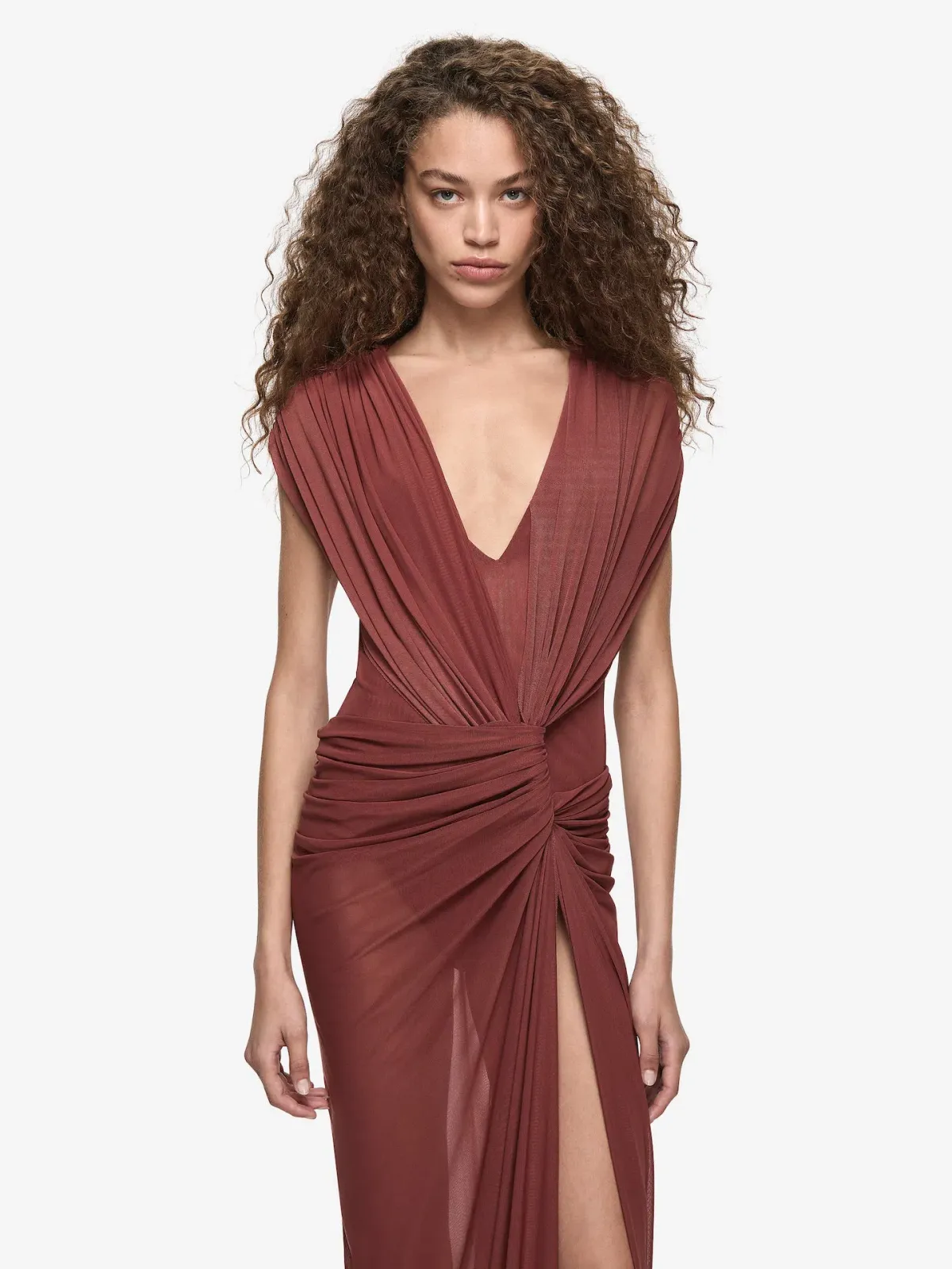 Bec and Bridge Leia Drape Maxi Dress in Rust Size AU 8 - Image 2