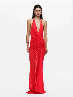 Bec and Bridge Xanthi V Neck Maxi Dress in Flame Red Size AU 6 for rent on The Volte - image 4