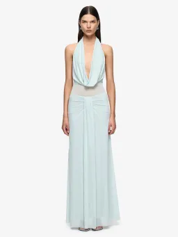 Bec and Bridge Isora Halter Maxi Dress in Mist Blue Size AU 8 for rent on The Volte - image 1