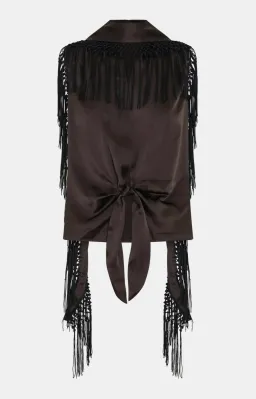 Sir the Label Gabriete Pant and Lula Fringe Tie Top (removable fringe scarf) size 0 for rent on The Volte - image 5