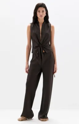 Sir the Label Gabriete Pant and Lula Fringe Tie Top (removable fringe scarf) size 0 for rent on The Volte - image 3