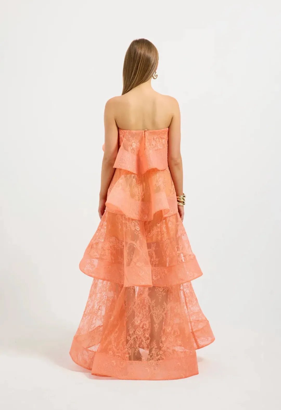 Pasduchas Ophelia lace maxi dress size 10 sunkissed for rent on The Volte - main image