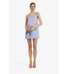 Leo Lin Mila Embroidered Mini Dress in Rose in Periwinkle Size AU12 for rent on The Volte - image 2