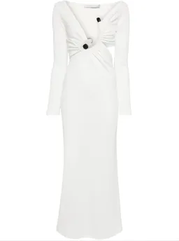 Christopher Esber White Spiral Crystal Long Sleeve Dress - Size 10 AU for rent on The Volte - image 6