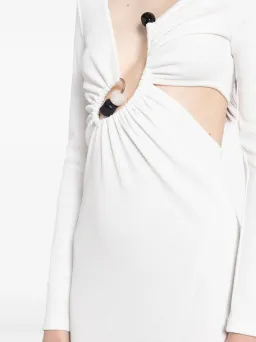 Christopher Esber White Spiral Crystal Long Sleeve Dress - Size 10 AU for rent on The Volte - image 4