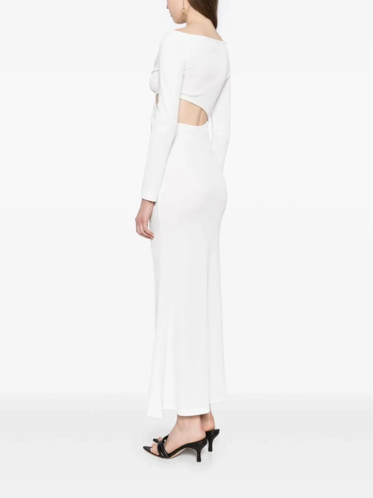 Christopher Esber White Spiral Crystal Long Sleeve Dress - Size 10 AU - Image 3