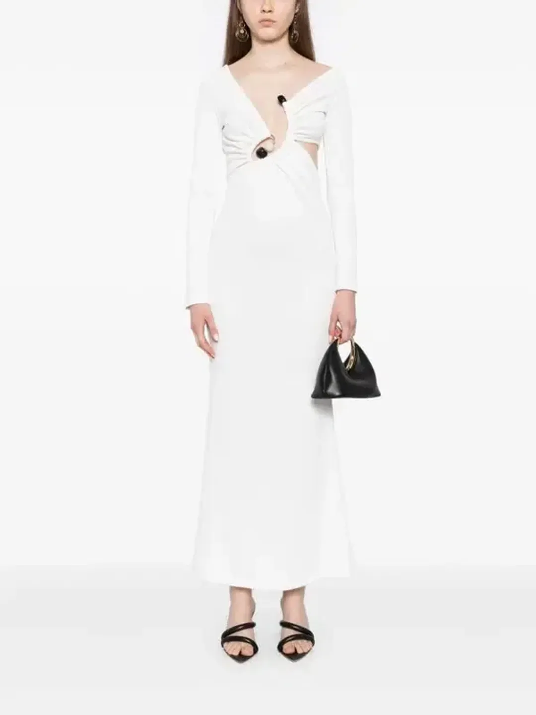 Christopher Esber White Spiral Crystal Long Sleeve Dress - Size 10 AU for rent on The Volte - main image