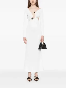 Christopher Esber White Spiral Crystal Long Sleeve Dress - Size 10 AU for rent on The Volte - image 1