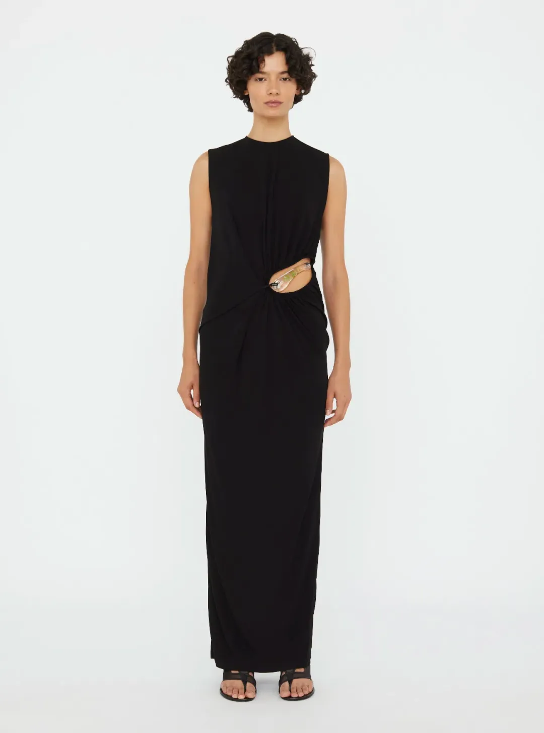 Christopher Esber Black Encased Nature Jersey Tank Dress - Size 10 AU for rent on The Volte - main image