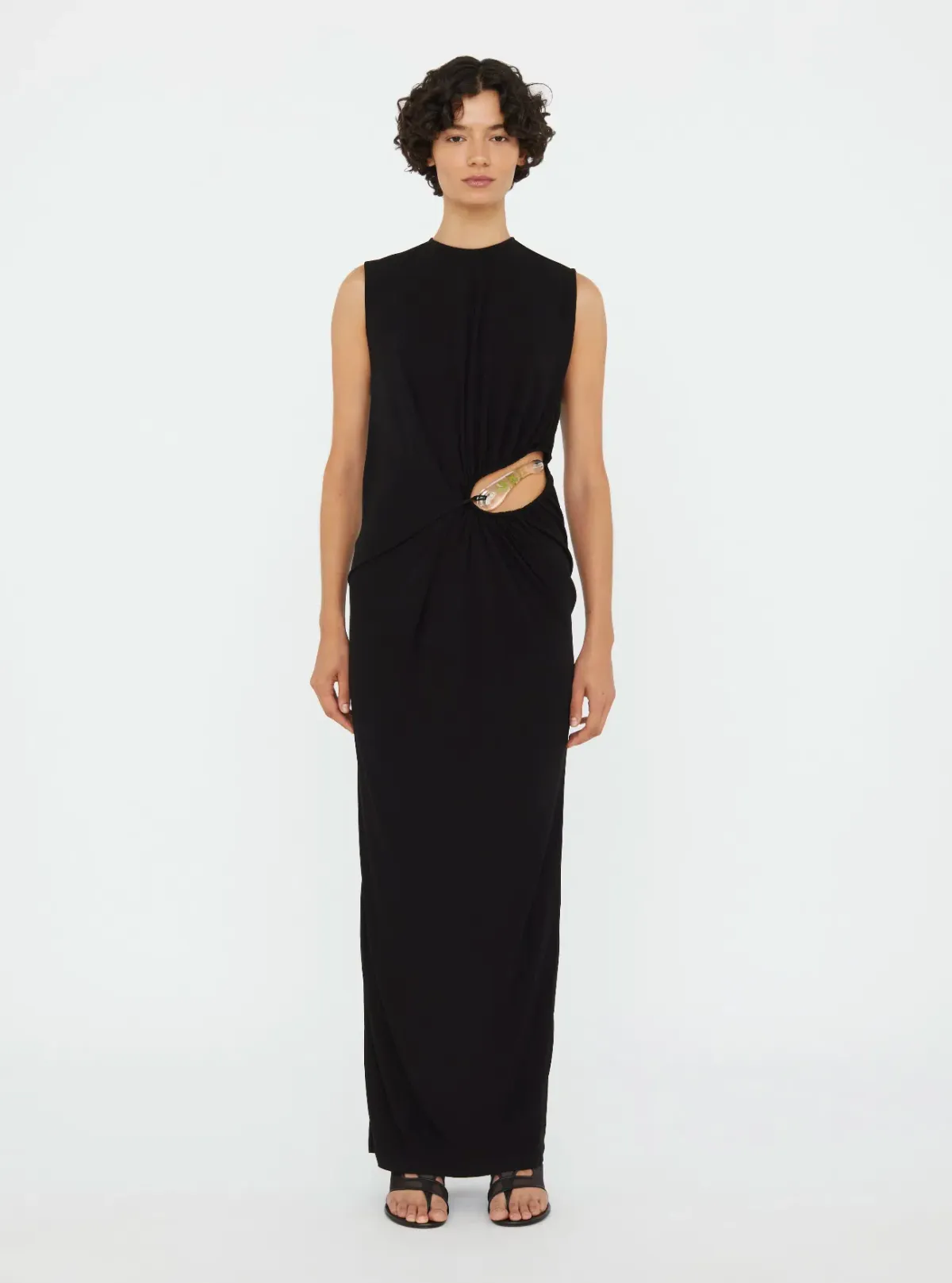 Christopher Esber Black Encased Nature Jersey Tank Dress - Size 10 AU for rent on The Volte - main image
