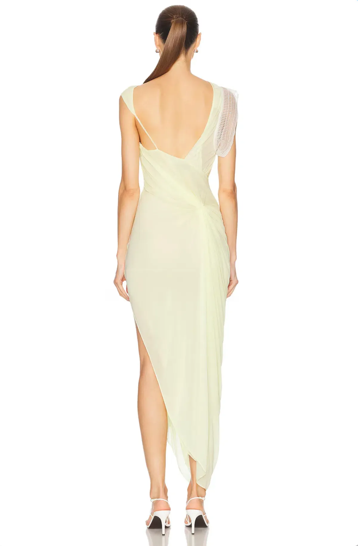 Christopher Esber Melon Galatea Asymmetric Long Dress - Size 10 AU - Image 4