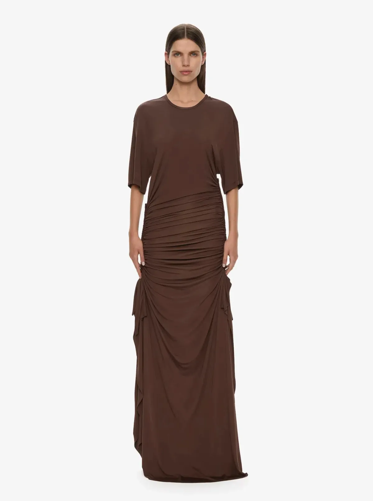 Christopher Esber Java Shibari Jersey Ruche Tee Dress - Size 4 AU for rent on The Volte - main image