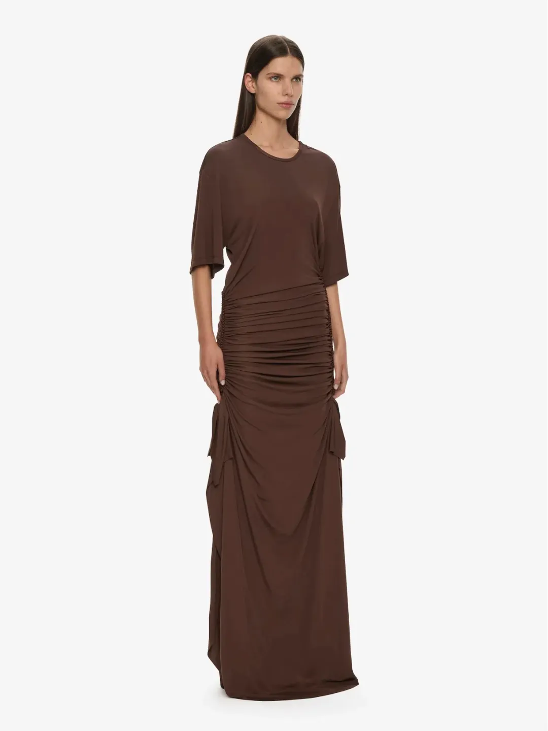 Christopher Esber Java Shibari Jersey Ruche Tee Dress - Size 4 AU for rent on The Volte - main image