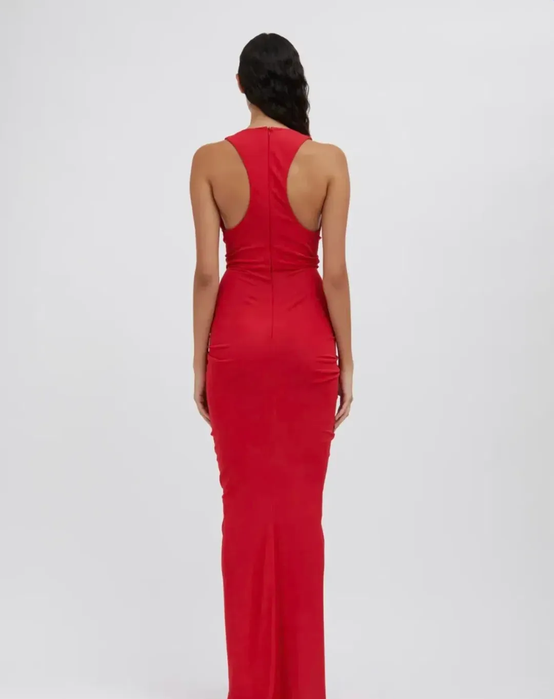 Christopher Esber Watermelon Vivenda Drape Front Dress - Size 12 AU for rent on The Volte - main image