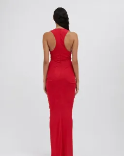 Christopher Esber Watermelon Vivenda Drape Front Dress - Size 12 AU for rent on The Volte - image 3