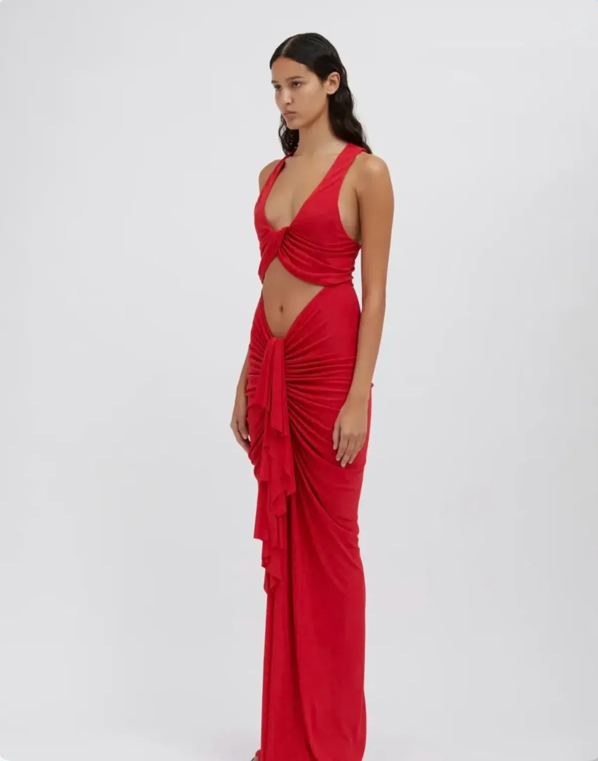 Christopher Esber Watermelon Vivenda Drape Front Dress - Size 12 AU - Image 2