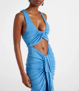 Christopher Esber Boston Blue Vivenda Drape Front Dress - Size 14 AU for rent on The Volte - image 4