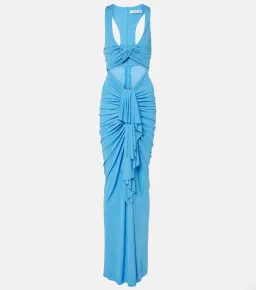 Christopher Esber Boston Blue Vivenda Drape Front Dress - Size 14 AU for rent on The Volte - image 5