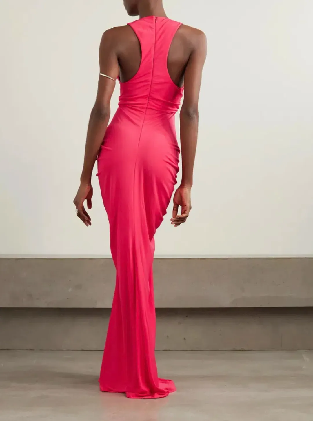 Christopher Esber Raspberry Vivenda Drape Front Dress - Size 6 AU for rent on The Volte - main image
