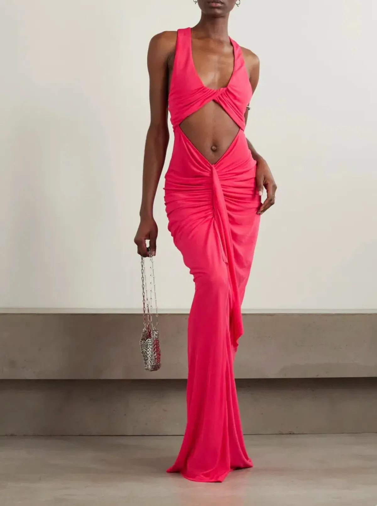 Christopher Esber Raspberry Vivenda Drape Front Dress - Size 6 AU - Image 1