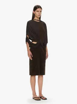 CHRISTOPHER ESBER ESPRESSO OUTLINE COLLISION DRESS - SIZE 14 AU for rent on The Volte - image 2