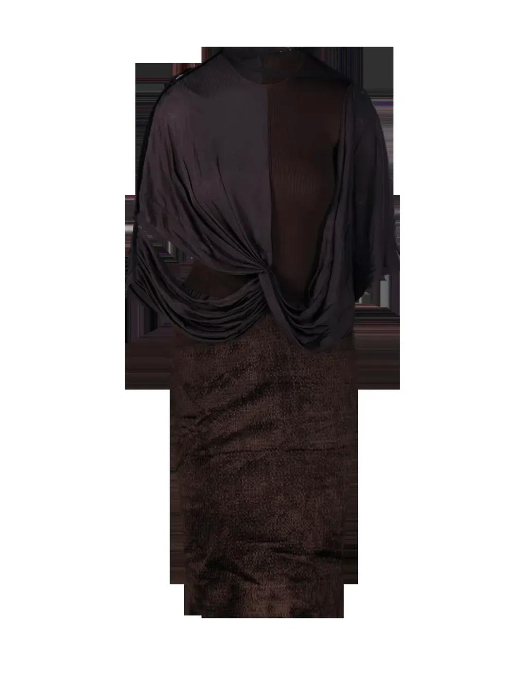 CHRISTOPHER ESBER ESPRESSO OUTLINE COLLISION DRESS - SIZE 14 AU for rent on The Volte - main image
