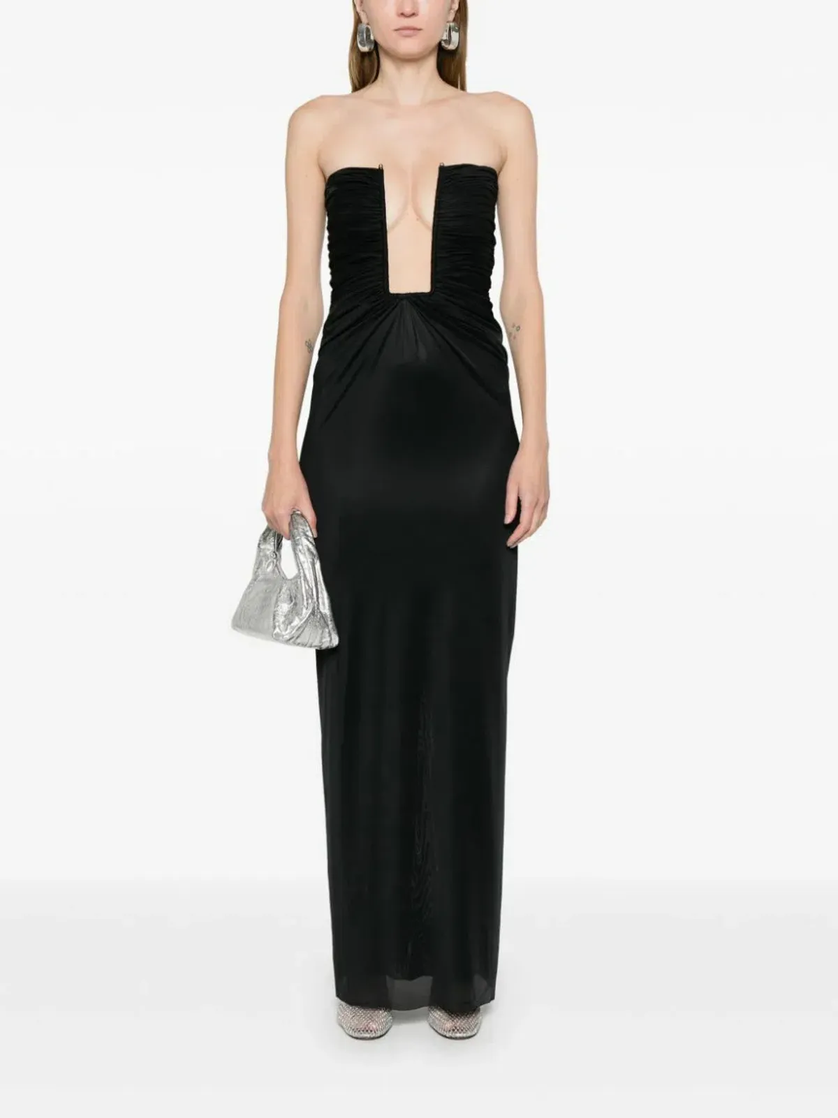 Christopher Esber Black Plunge Strapless Column Dress - Size 8 AU for rent on The Volte - main image
