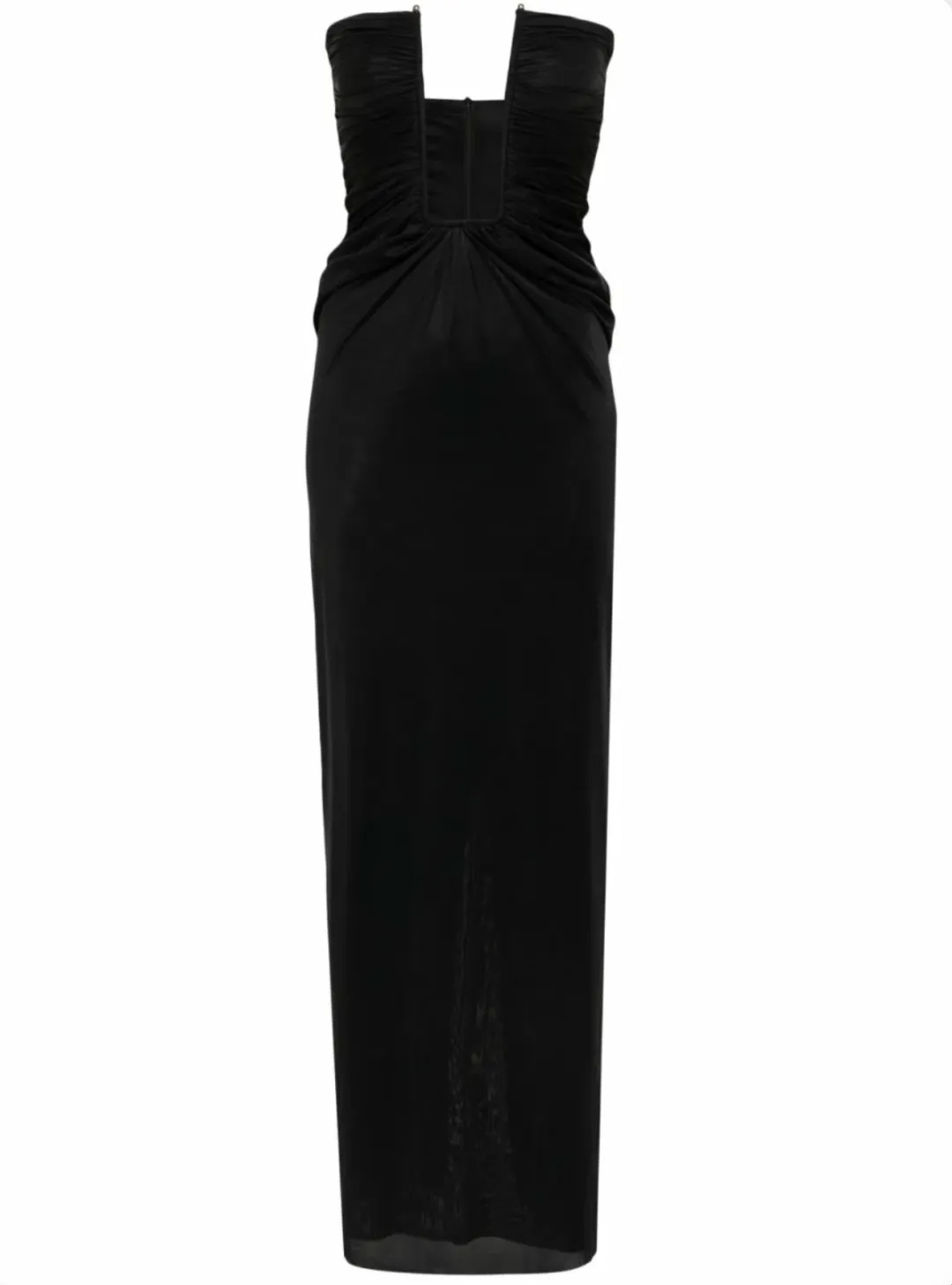 Christopher Esber Black Plunge Strapless Column Dress - Size 8 AU for rent on The Volte - main image
