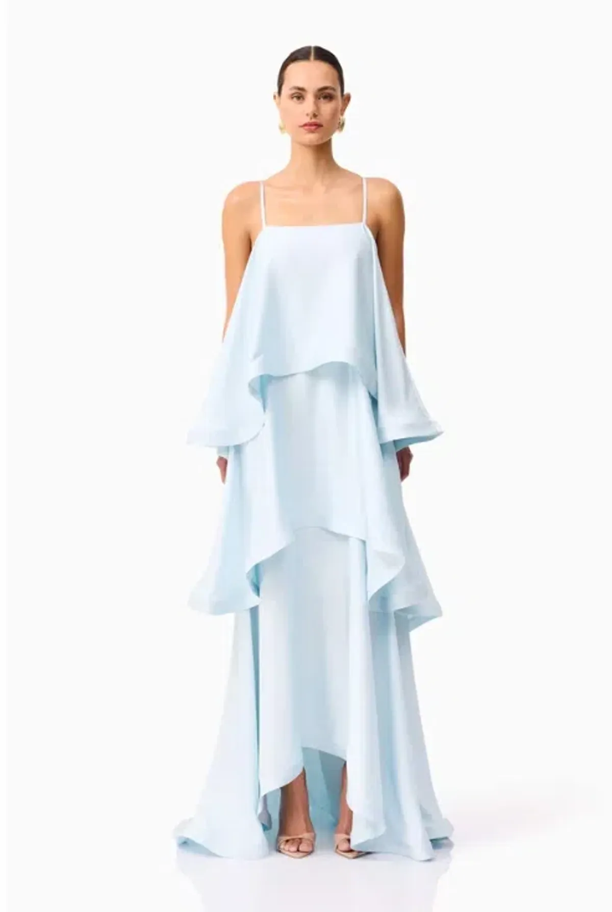 Elliatt Tilly Tiered Maxi Dress in Blue Size Medium for rent on The Volte - main image