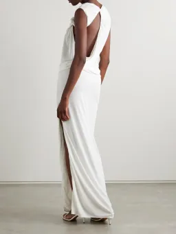 Christopher Esber White Ravelled Jersey Dress - Size 8 AU for rent on The Volte - image 2