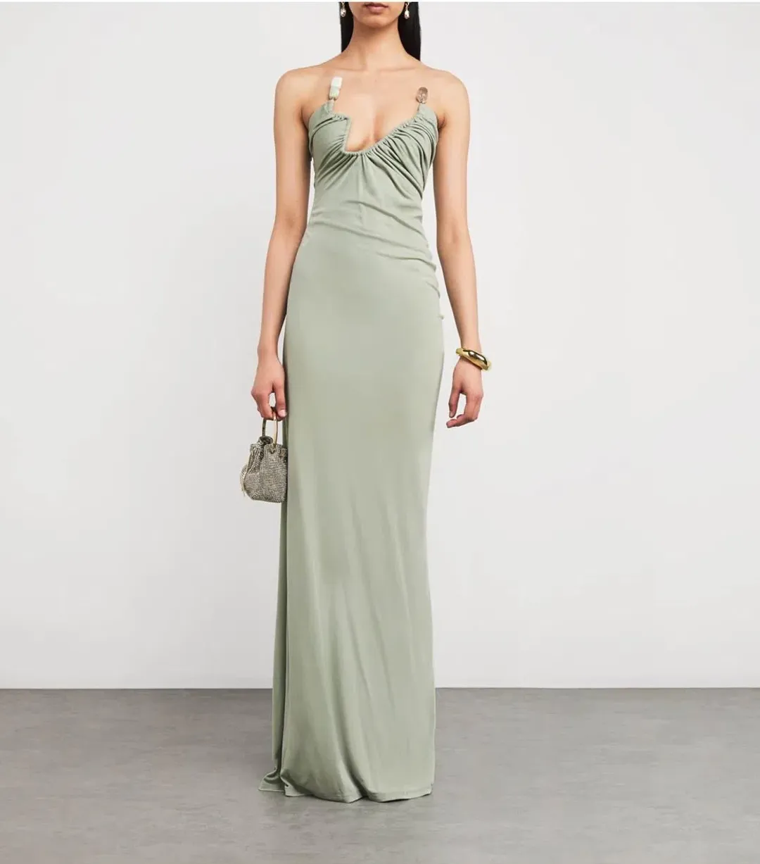 CHRISTOPHER ESBER SAGE ODESSA ARCED STRAPLESS GOWN - SIZE 8 AU for rent on The Volte - main image