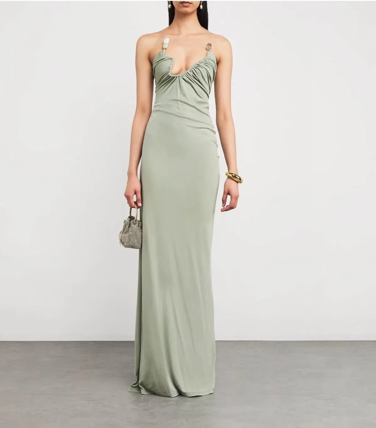 CHRISTOPHER ESBER SAGE ODESSA ARCED STRAPLESS GOWN - SIZE 8 AU - Image 1
