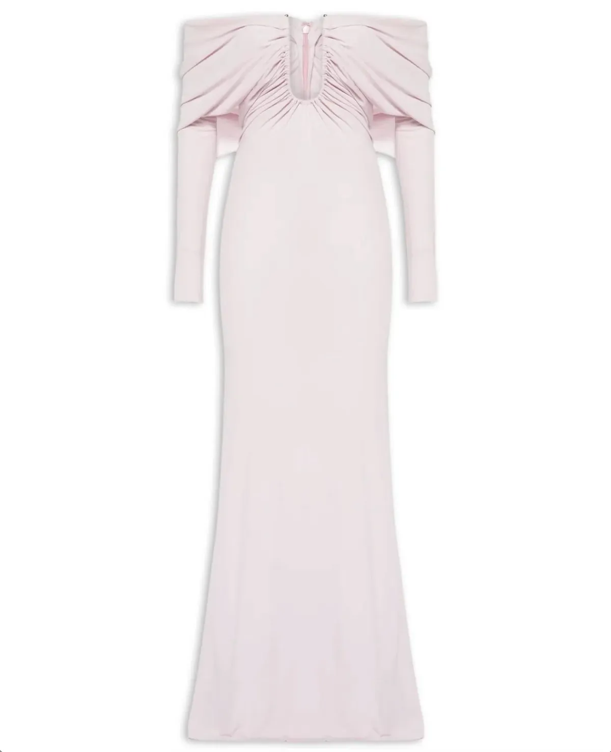 CHRISTOPHER ESBER CHALKY PINK ARCED PALM STRAPLESS SHAWL GOWN - SIZE 8 AU - Image 5