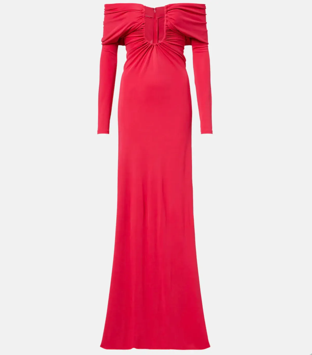 Christopher Esber Cranberry Arced Palm Strapless Shawl Gown - Size 8 AU - Image 4