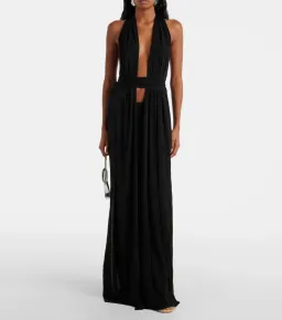 CHRISTOPHER ESBER BLACK TRAPEZE GOWN - SIZE 10 AU for rent on The Volte - image 1