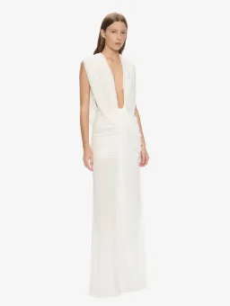 Christopher Esber White Ripple Drape Gown - Size 8 AU for rent on The Volte - image 2