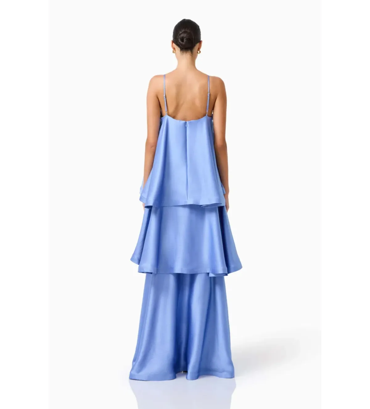 Elliatt Poselia Tiered Gown Dress in Slate Blue Size L/AU12 - Image 3