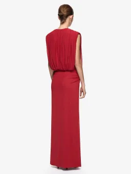 Bec and Bridge Isora Drape Maxi Dress in Ruby Red Size AU 8 for rent on The Volte - image 3