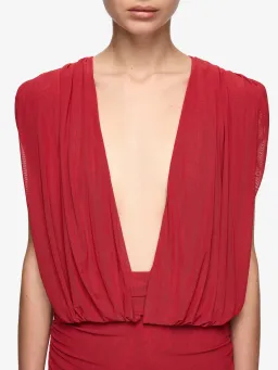 Bec and Bridge Isora Drape Maxi Dress in Ruby Red Size AU 6 for rent on The Volte - image 2