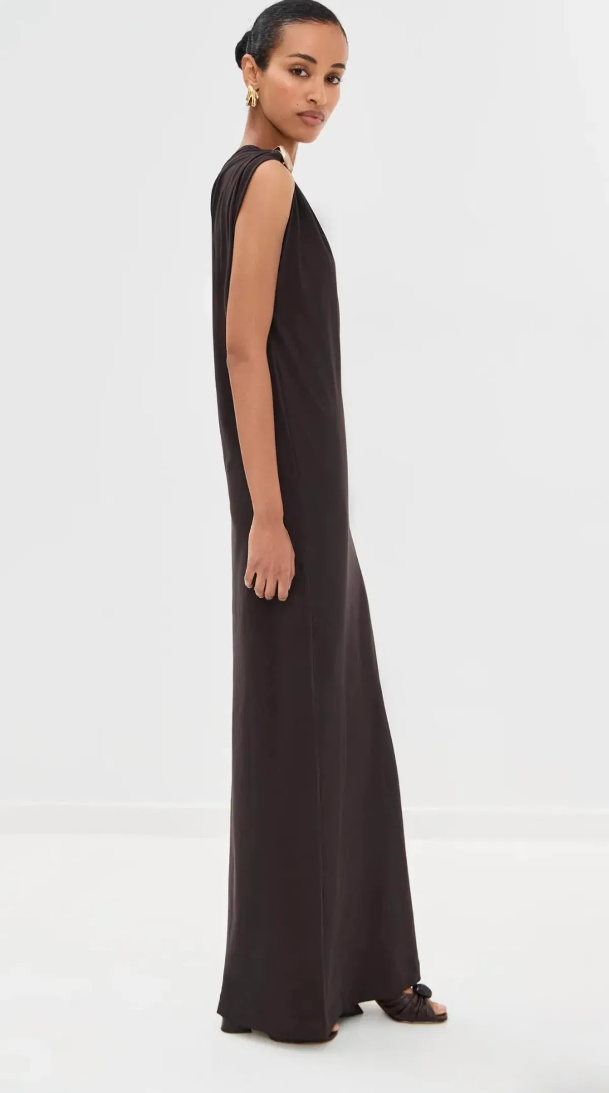 Christopher Esber Espresso Stone Pin Column Tee Dress - Size 8 AU - Image 2