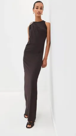 Christopher Esber Espresso Stone Pin Column Tee Dress - Size 8 AU for rent on The Volte - image 1