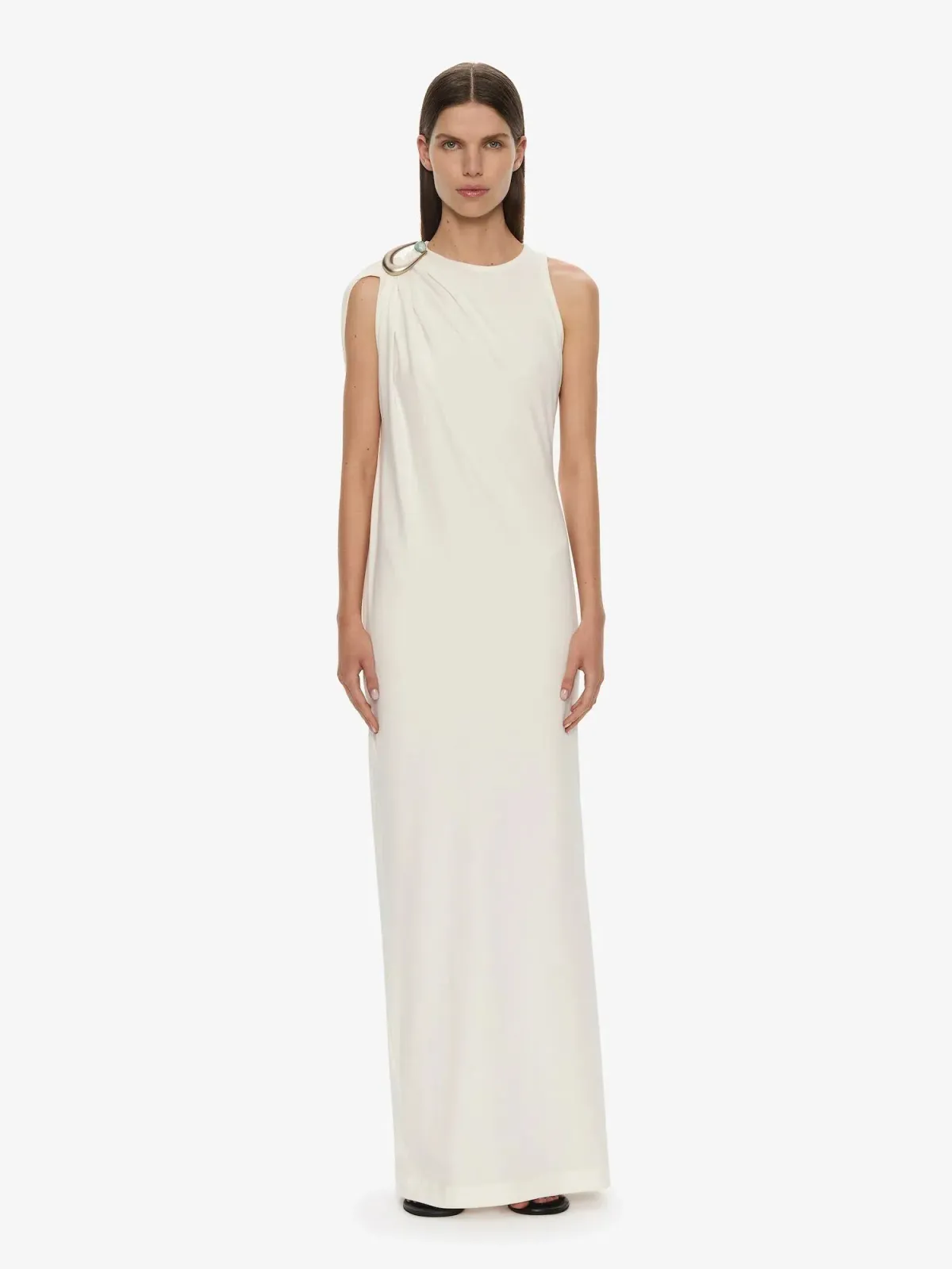 Christopher Esber White Stone Pin Column Tee Dress - Size 6 AU for rent on The Volte - main image